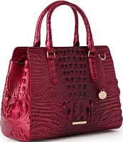 BRAHMIN Ombre Melbourne Collection Merlot Small Finley Satchel Bag