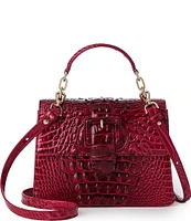 BRAHMIN Ombre Melbourne Collection Merlot Small Hallie Satchel Bag