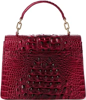 BRAHMIN Ombre Melbourne Collection Merlot Small Hallie Satchel Bag