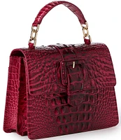 BRAHMIN Ombre Melbourne Collection Merlot Small Hallie Satchel Bag