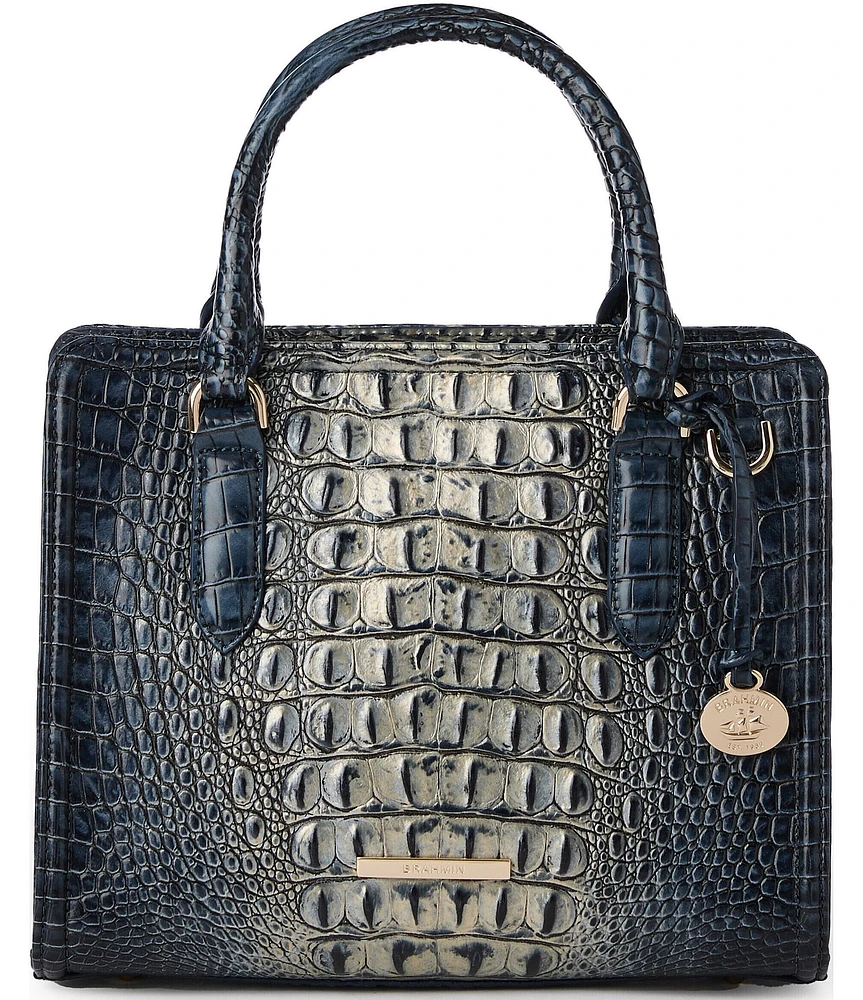 BRAHMIN Ombre Melbourne Collection Twilight Blue Cami Satchel Bag