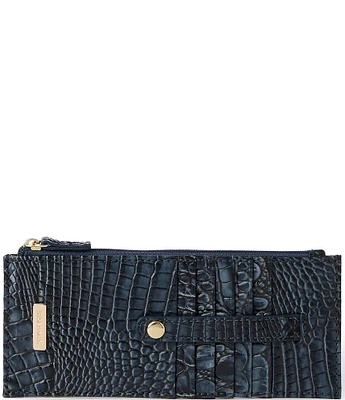 BRAHMIN Ombre Melbourne Collection Twilight Blue Credit Card Wallet