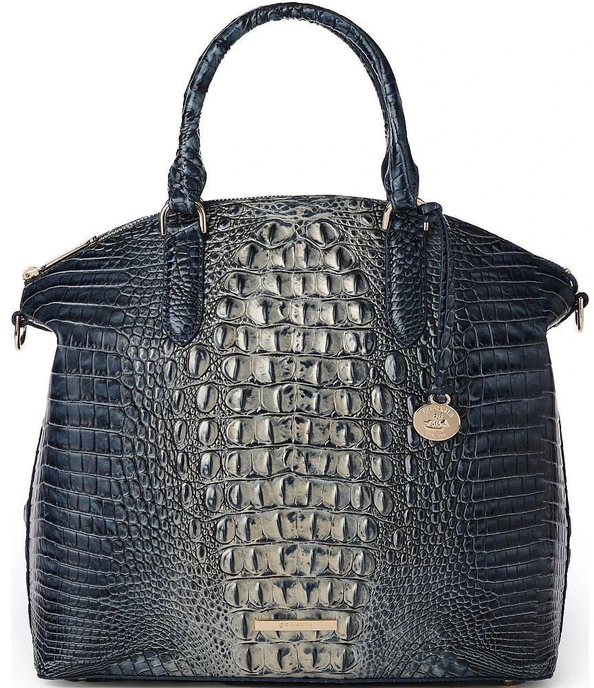 BRAHMIN Ombre Melbourne Collection Twilight Blue Large Duxbury Satchel Bag