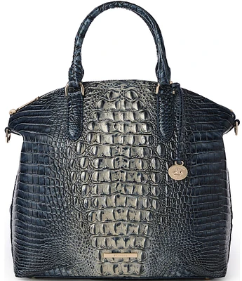 BRAHMIN Ombre Melbourne Collection Twilight Blue Large Duxbury Satchel Bag