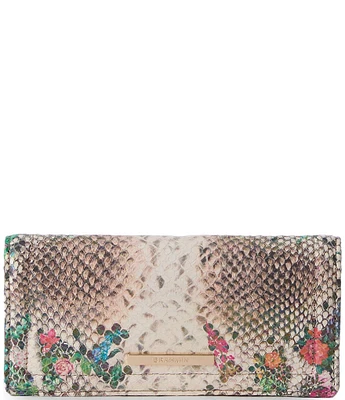 BRAHMIN Piaffe Collection Ady Snake Print Floral Wallet