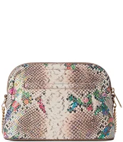 BRAHMIN Piaffe Collection Amal Snake Print Floral Crossbody Bag