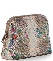 BRAHMIN Piaffe Collection Amal Snake Print Floral Crossbody Bag