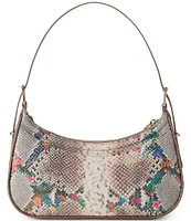 BRAHMIN Piaffe Collection Kyrie Snake Print Floral Shoulder Bag