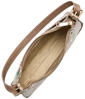 BRAHMIN Piaffe Collection Kyrie Snake Print Floral Shoulder Bag