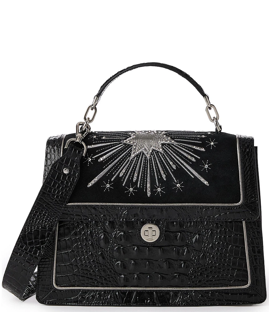 BRAHMIN Revel Collection Black Hallie Satchel Bag