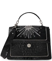 BRAHMIN Revel Collection Black Hallie Satchel Bag