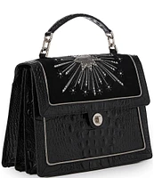 BRAHMIN Revel Collection Black Hallie Satchel Bag