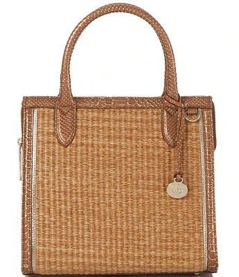 BRAHMIN Sandalwood Collection Rattan Honey Brown Small Caroline Satchel Bag