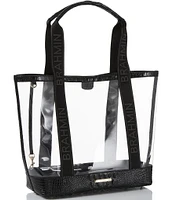 BRAHMIN Seagate Collection Black Brooke Clear Tote Bag