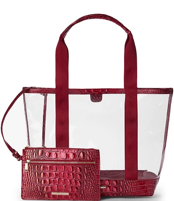 BRAHMIN Seagate Collection Crimson Brooke Clear Tote Bag