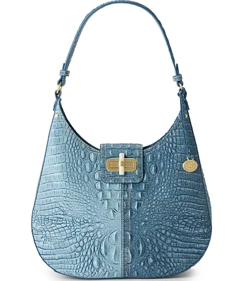 BRAHMIN Secour Collection Denim Fallon Hobo Shoulder Bag