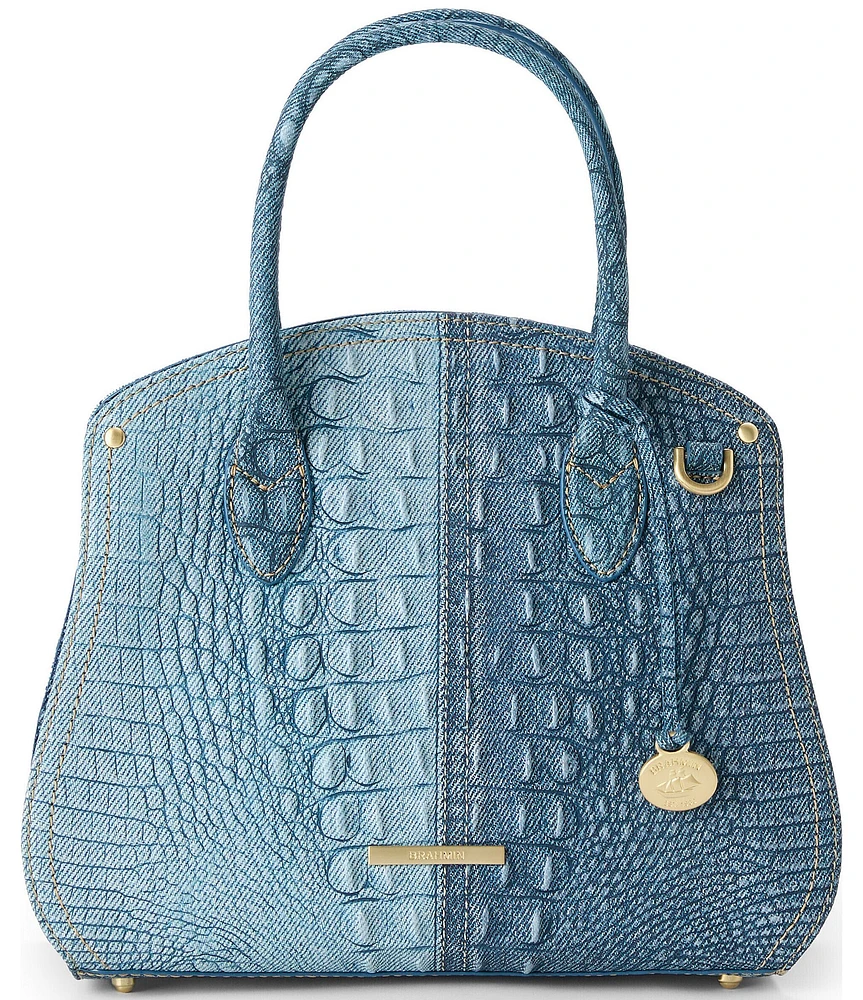 BRAHMIN Secour Collection Denim Rosetta Satchel Bag