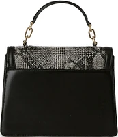 BRAHMIN Spark Collection Black Small Hallie Satchel Bag