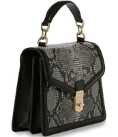 BRAHMIN Spark Collection Black Small Hallie Satchel Bag