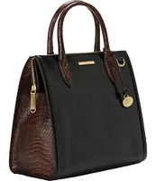 BRAHMIN Tuscan Collection Black Caroline Satchel Bag