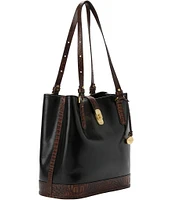 BRAHMIN Tuscan Collection Black Fiora Bucket Bag