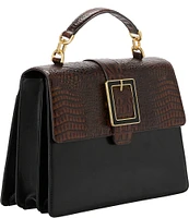 BRAHMIN Tuscan Collection Black Hallie Satchel Bag