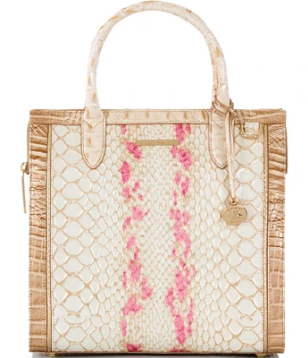 BRAHMIN Valentia Collection Apricot Rose Caroline Satchel Bag