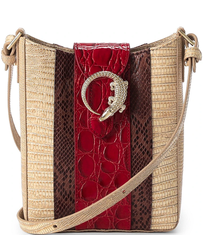 BRAHMIN Westlake Collection Marley Sculptural Crocodile Hardware Crossbody Bag