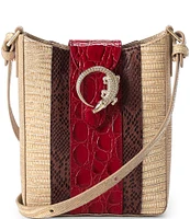 BRAHMIN Westlake Collection Marley Sculptural Crocodile Hardware Crossbody Bag