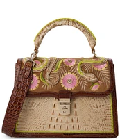 BRAHMIN Yuma Collection Hallie Snake Embroidered Satchel Bag