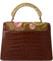 BRAHMIN Yuma Collection Hallie Snake Embroidered Satchel Bag