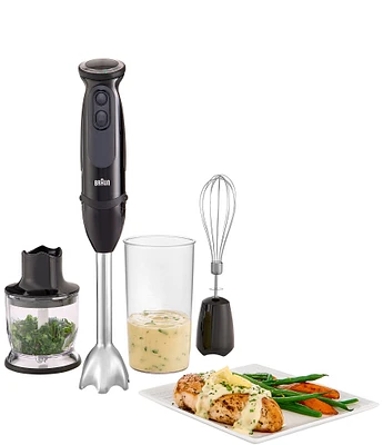 Braun Multiquick 5 Vario Hand Blender (SS Blending Shaft+1.5C Chopper+Whisk+Beaker)- 21 Speeds