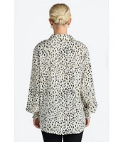 Brave + True Audrey Button Front Long Sleeve Printed Collared Shirt