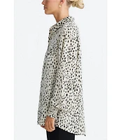 Brave + True Audrey Button Front Long Sleeve Printed Collared Shirt