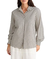 Brave + True Audrey Seersucker Stripe Point Collar Long Sleeve Classic Shirt