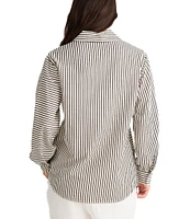 Brave + True Audrey Seersucker Stripe Point Collar Long Sleeve Classic Shirt