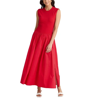 Brave + True Daphne Jersey Rib Sleeveless Crew Neck Maxi Dress