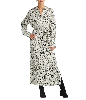 Brave + True Long Sleeve Split V Neckline Sampson Maxi Shirt Dress
