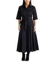 Brave + True Rosellini 3/4 Sleeve Collared Button Front Shirt Dress