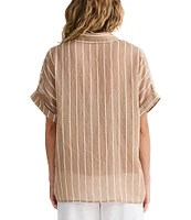 Brave + True Alice Short Sleeve Striped Button Down Blouse