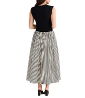 Brave + True Daphne Striped Sleeveless Crew Neck Maxi Dress