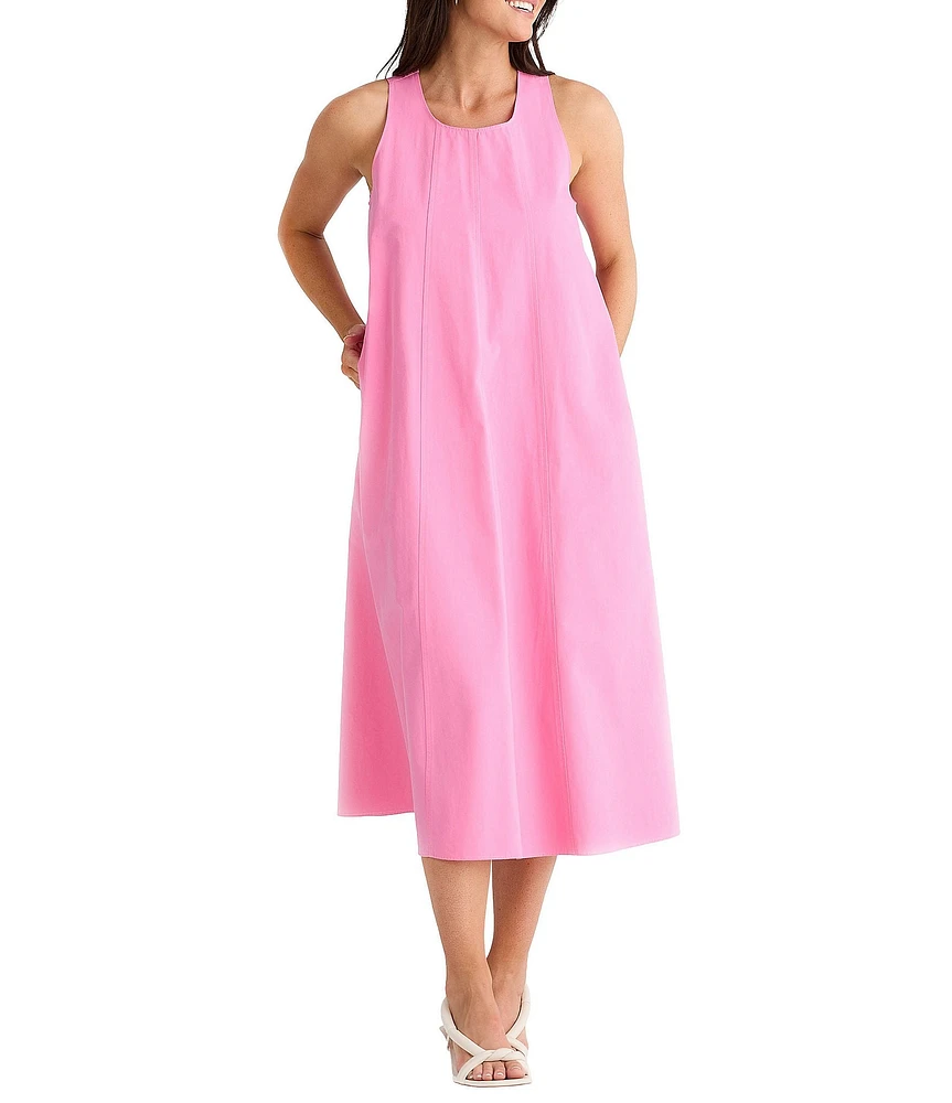 Brave + True Newport Sleeveless Cross Over Back Scoop Neck Midi Dress