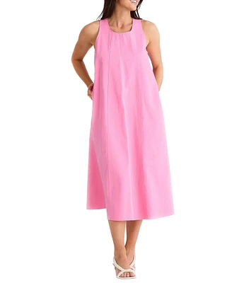 Brave + True Newport Sleeveless Cross Over Back Scoop Neck Midi Dress