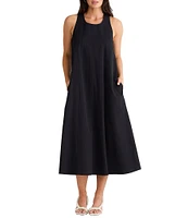 Brave + True Newport Sleeveless Cross Over Back Scoop Neck Midi Dress