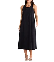 Brave + True Newport Sleeveless Cross Over Back Scoop Neck Midi Dress