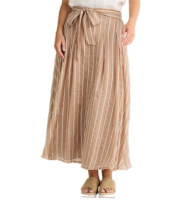 Brave + True Rossi Striped Front Tie Maxi Skirt