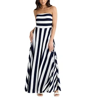 Brave + True Thandie Sleeveless Strapless Striped Maxi Dress