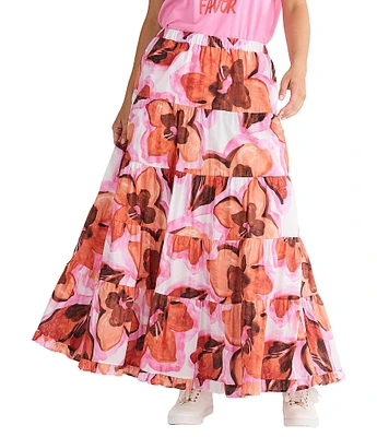 Brave + True Wonderland Floral Tiered Maxi Skirt
