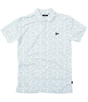 Breezy Golf Crashing Waves Short Sleeve Polo Shirt