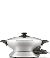 Breville Hot Wok 6-Quart 15 Settings Electric Stainless Steel Nonstick Wok